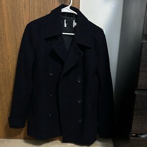 Topman wool-blend navy peacoat (x-small)